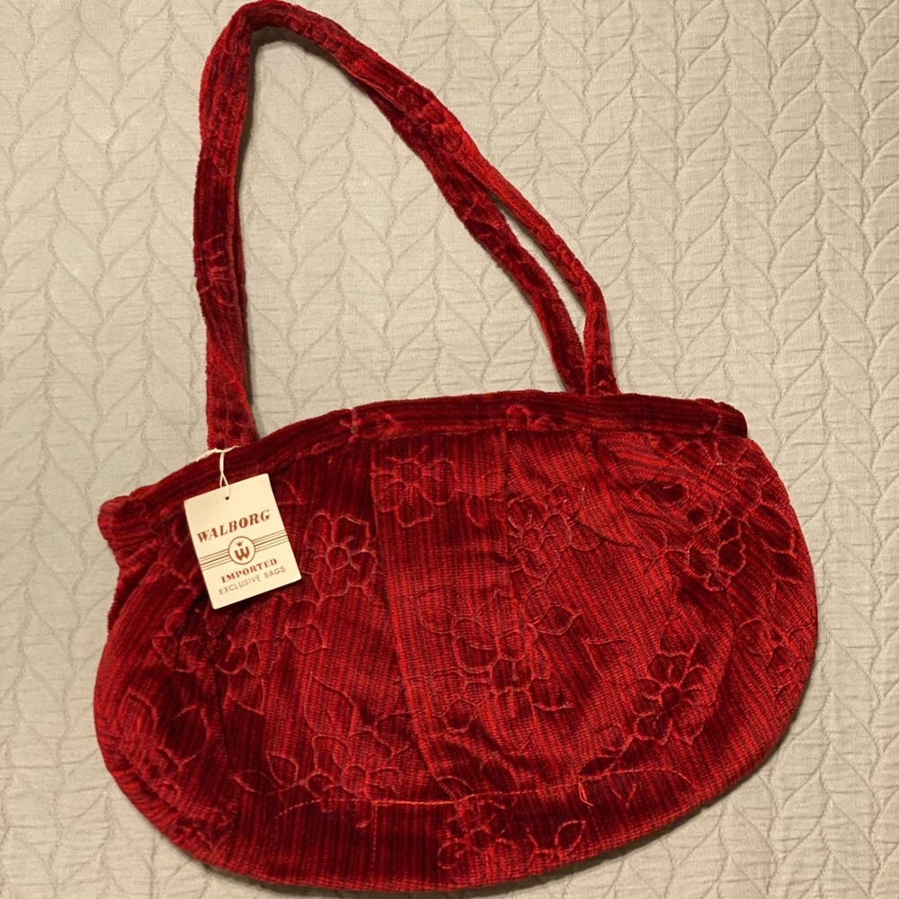 Vintage Red Floral Bag